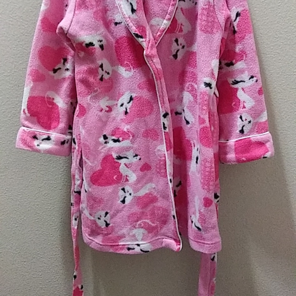 Kitty Print Fleece Robe - Picture 3 of 8